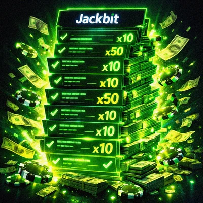 Accumulator betting slip with big multipliers
